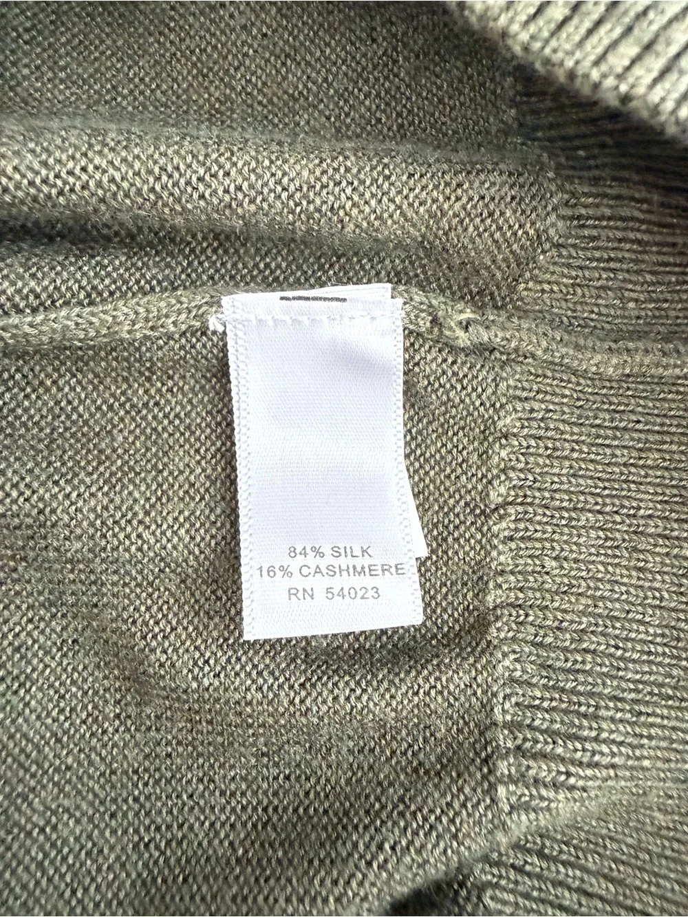 Banana Republic Silk Cashmere Olive V Neck Sweater XL